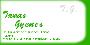 tamas gyenes business card