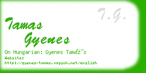 tamas gyenes business card